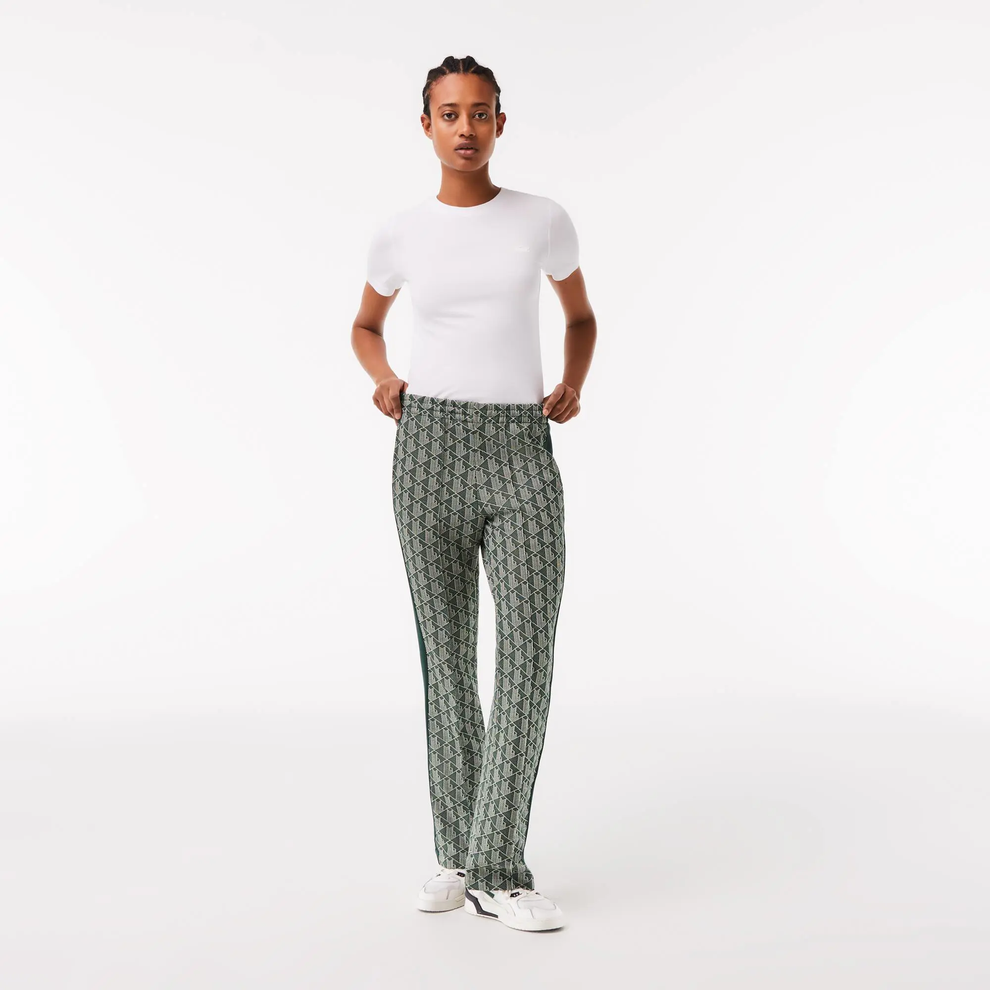 Lacoste Women's Lacoste Monogram Print Trackpants. 1