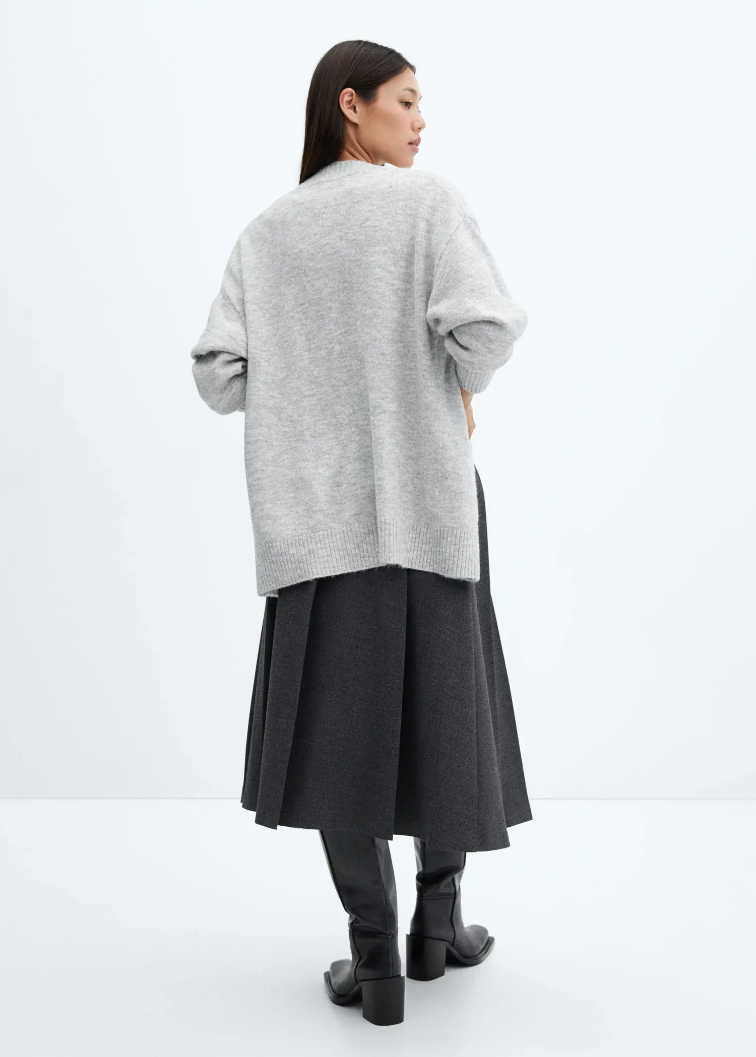 Mango Oversized cardigan with buttons. 3