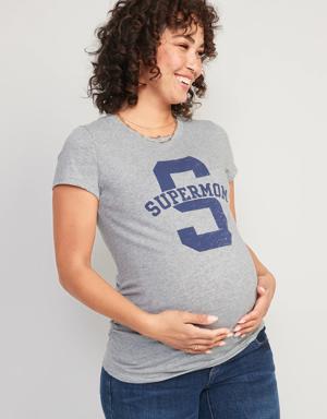 Old Navy Maternity Graphic Side-Shirred T-Shirt gray