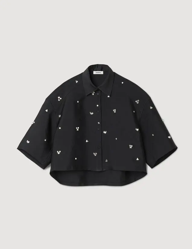 Sandro Shirt embellished with rhinestones. 2