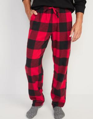 Double-Brushed Flannel Pajama Pants for Men red