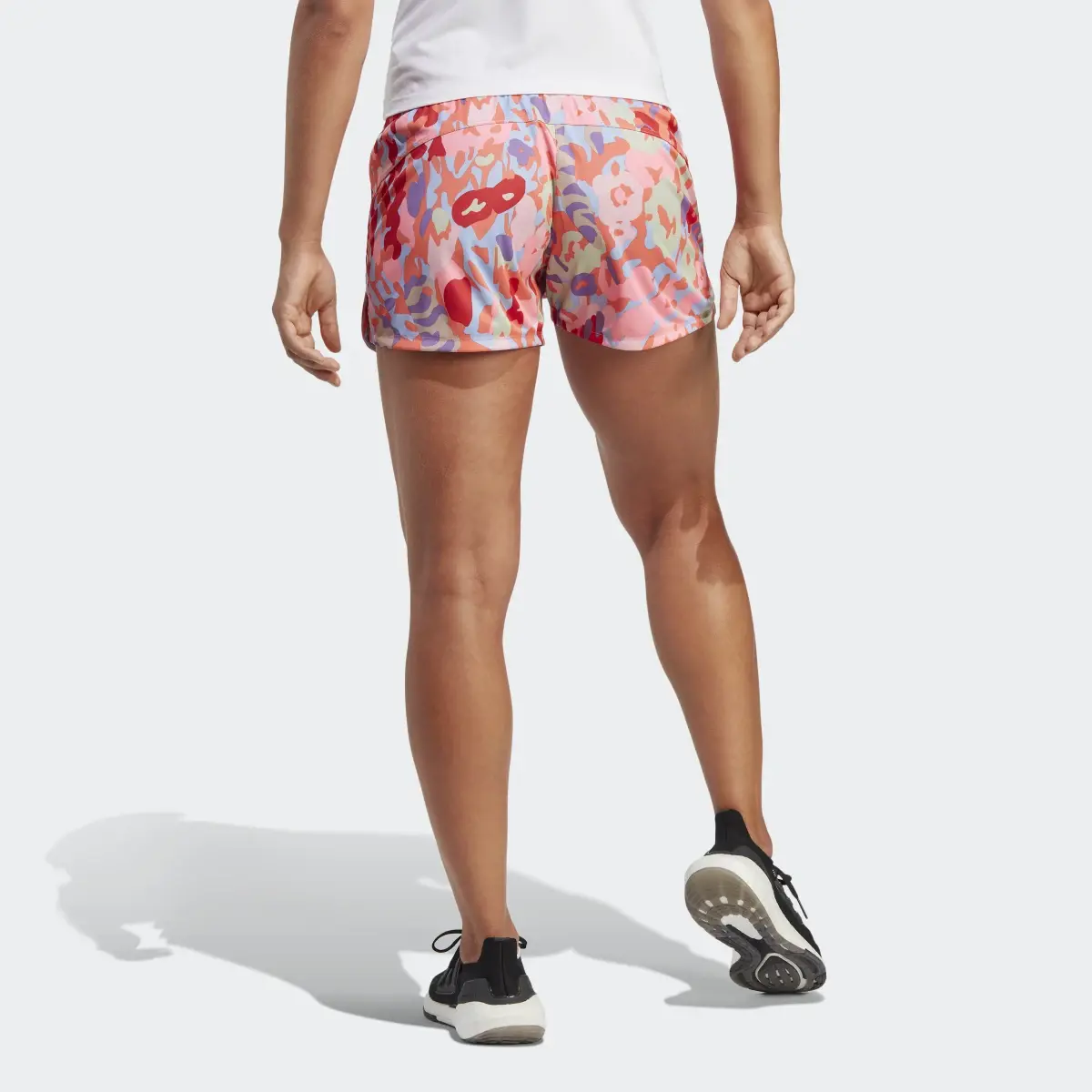 Adidas Pacer AEROREADY Train Essentials Minimal Branding Floral Print Shorts. 1