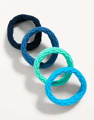 Thick Tangle-Free Hair Ties 4-Pack for Adults purple