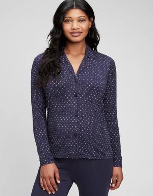 Maternity Modal PJ Shirt blue