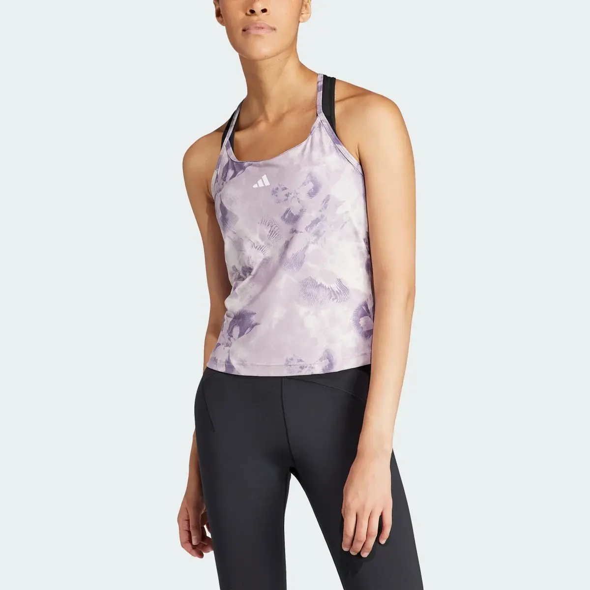 Adidas Top Train Essentials AOP Flower Tie-Dye Tank. 1