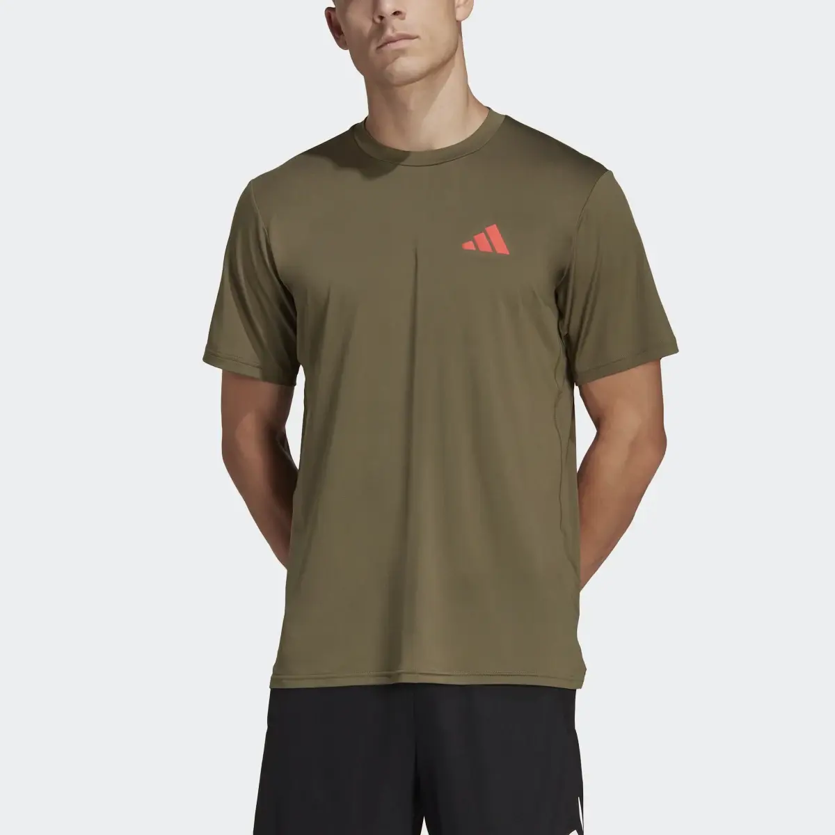 Adidas Train Essentials Seasonal Stretch Training Tee. 1