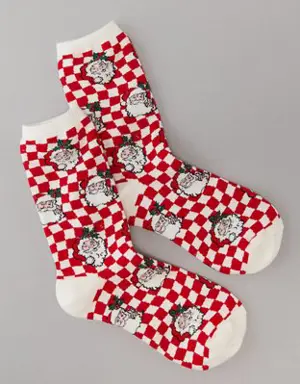 Holiday Checkerboard Crew Sock