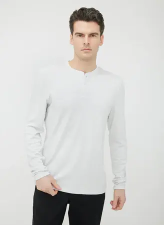 Kit And Ace BFT Long Sleeve Henley. 1