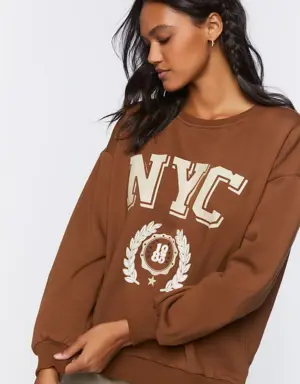 Forever 21 NYC Graphic Pullover Brown/Multi