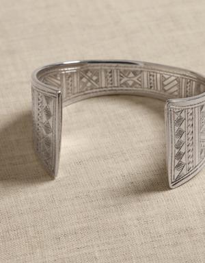 Engraved Tuareg Cuff &#124 ethnopur silver