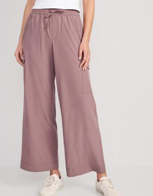 Old Navy High-Waisted StretchTech Cargo Wide-Leg Pants for Women pink