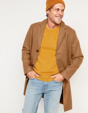 Oversized Soft-Brushed Topcoat for Men beige