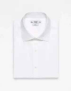 Slim-fit cotton poplin suit shirt