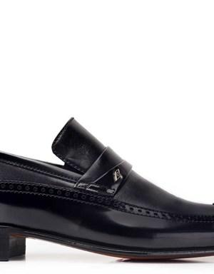 Siyah Klasik Loafer Kösele Erkek Ayakkabı -6968-