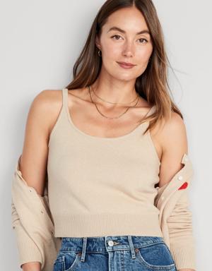Cozy Cropped Sweater Tank Top for Women multi