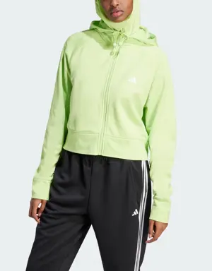 Adidas AEROREADY Game and Go Full-Zip Hooded Fleece Jacket