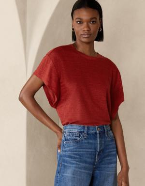 Linen Dolman T-Shirt red