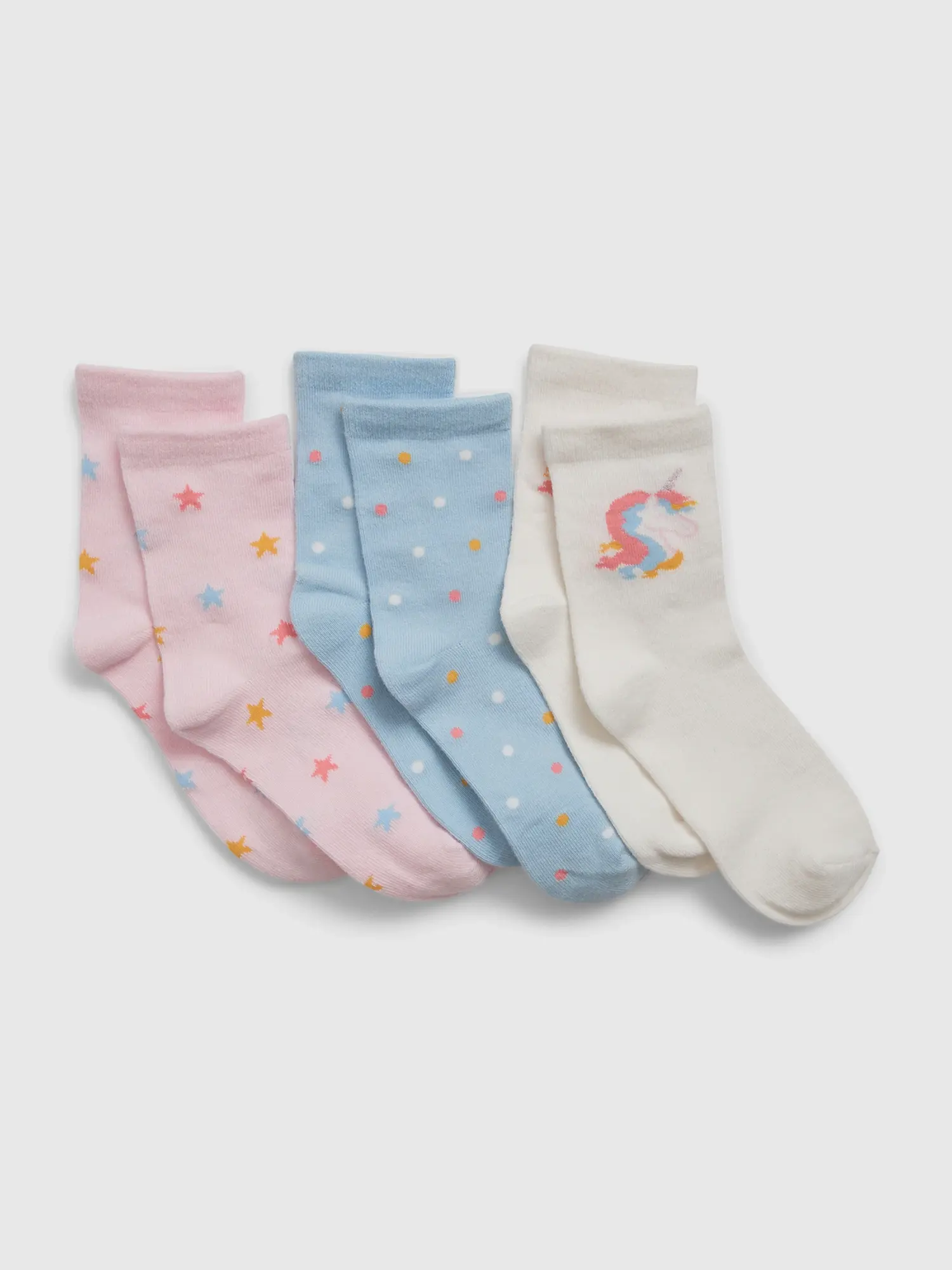 Gap Kids Unicorn Crew Socks (3-Pack) multi. 1