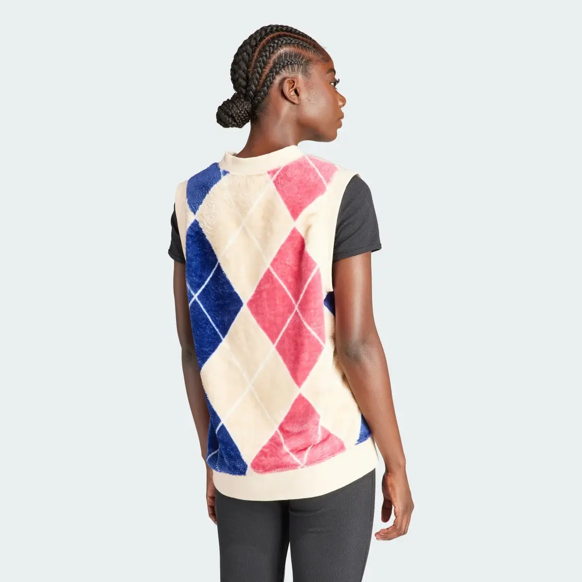 Adidas Argyle Fluffy V-neck Vest. 3