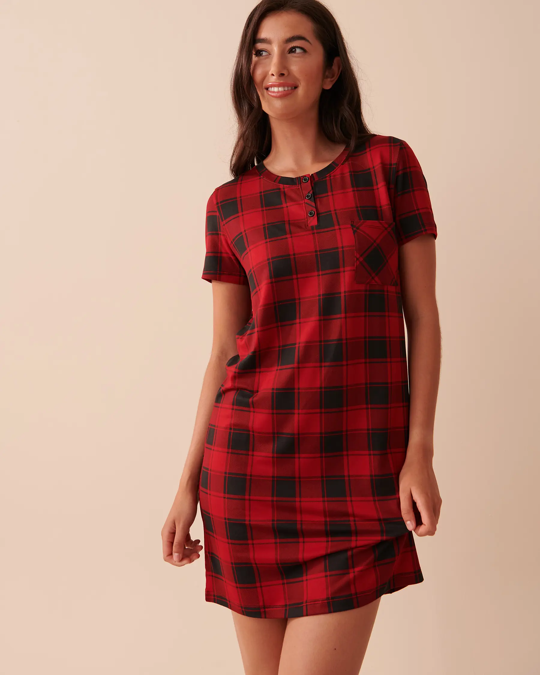 La Vie en Rose Buffalo Plaid Super Soft Sleepshirt. 1