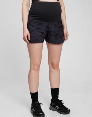 Fit Maternity Full Panel 3.5" Running Shorts black