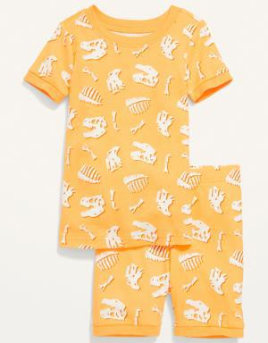 Unisex Printed Pajama Shorts Set for Toddler & Baby brown