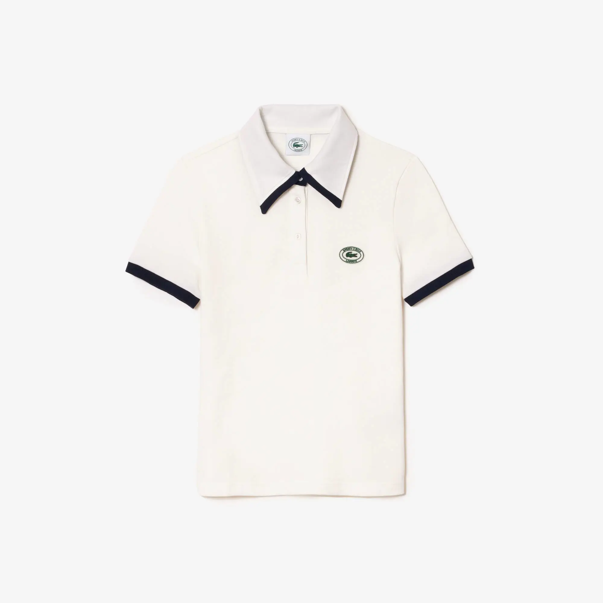 Lacoste x Sporty & Rich Contrast Collar Polo Shirt. 2