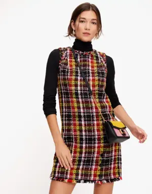 Art Plaid Tweed Dress