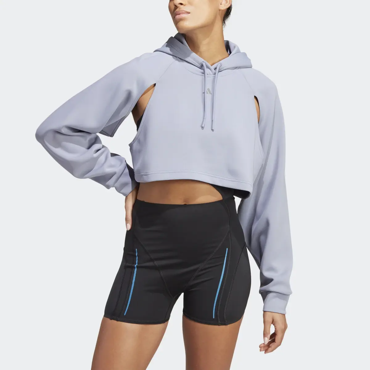 Adidas Sweat-shirt à capuche de training court HIIT AEROREADY. 1