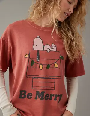 Oversized Holiday Snoopy Graphic Tee