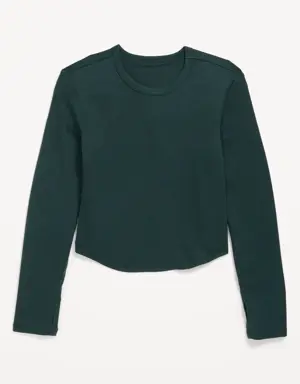 Old Navy UltraLite Long-Sleeve Rib-Knit T-Shirt for Girls green