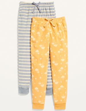 Old Navy Printed Micro Fleece Pajama Jogger Pants 2-Pack for Girls brown