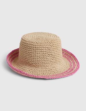 Packable Straw Hat pink