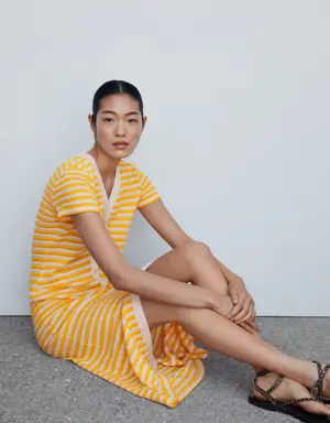 Mango Striped jersey dress
