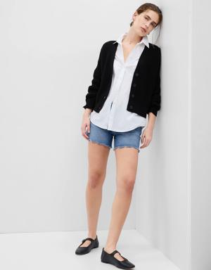 Shaker-Stitch Cardigan black