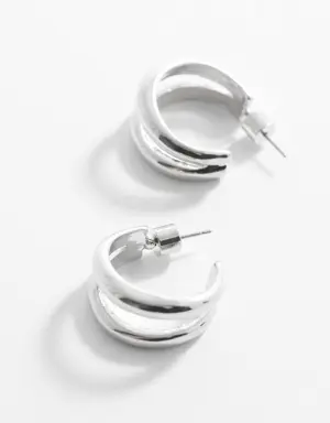 Mango Open double-hoop earrings