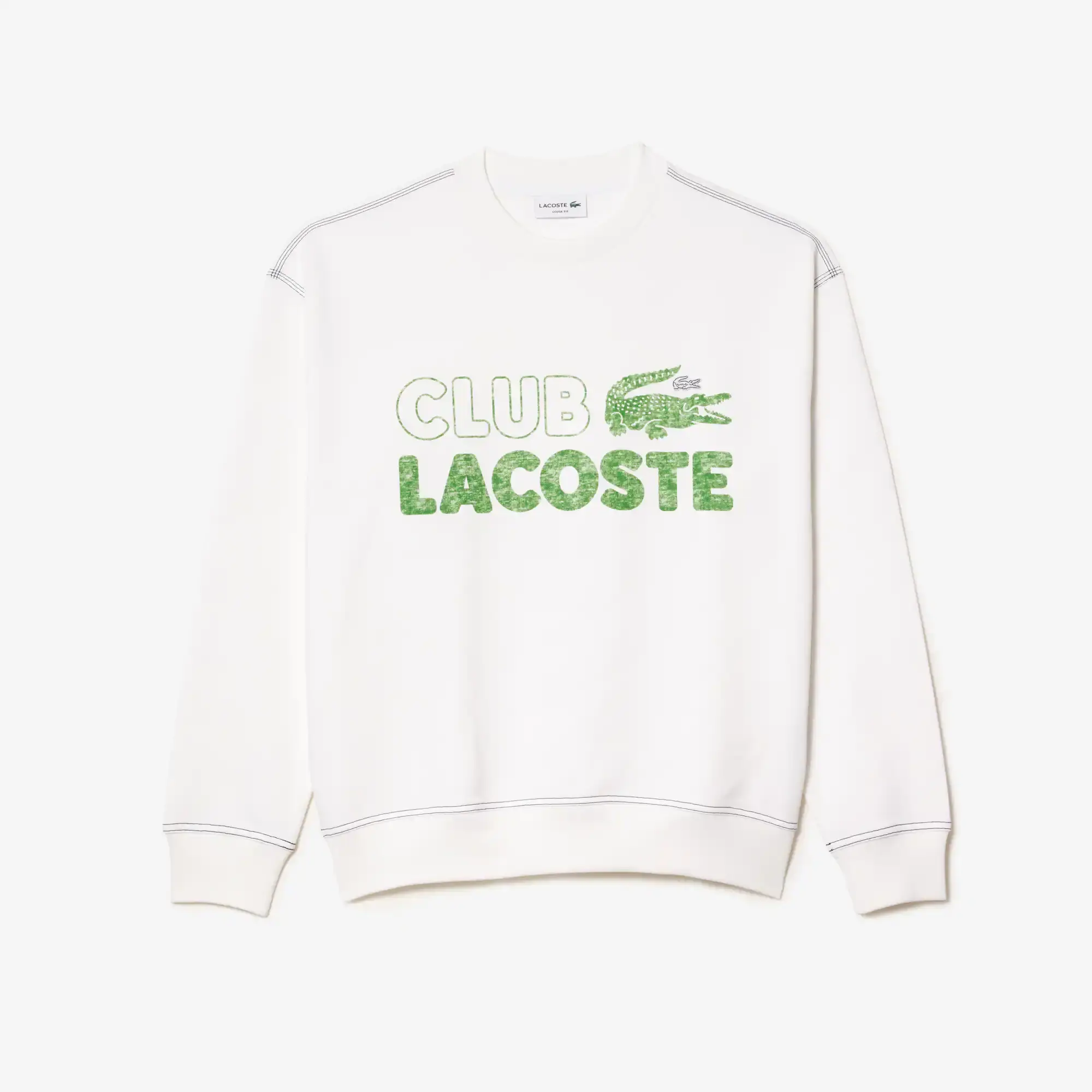 Lacoste Sweatshirt col rond homme Lacoste loose fit imprimé vintage. 2