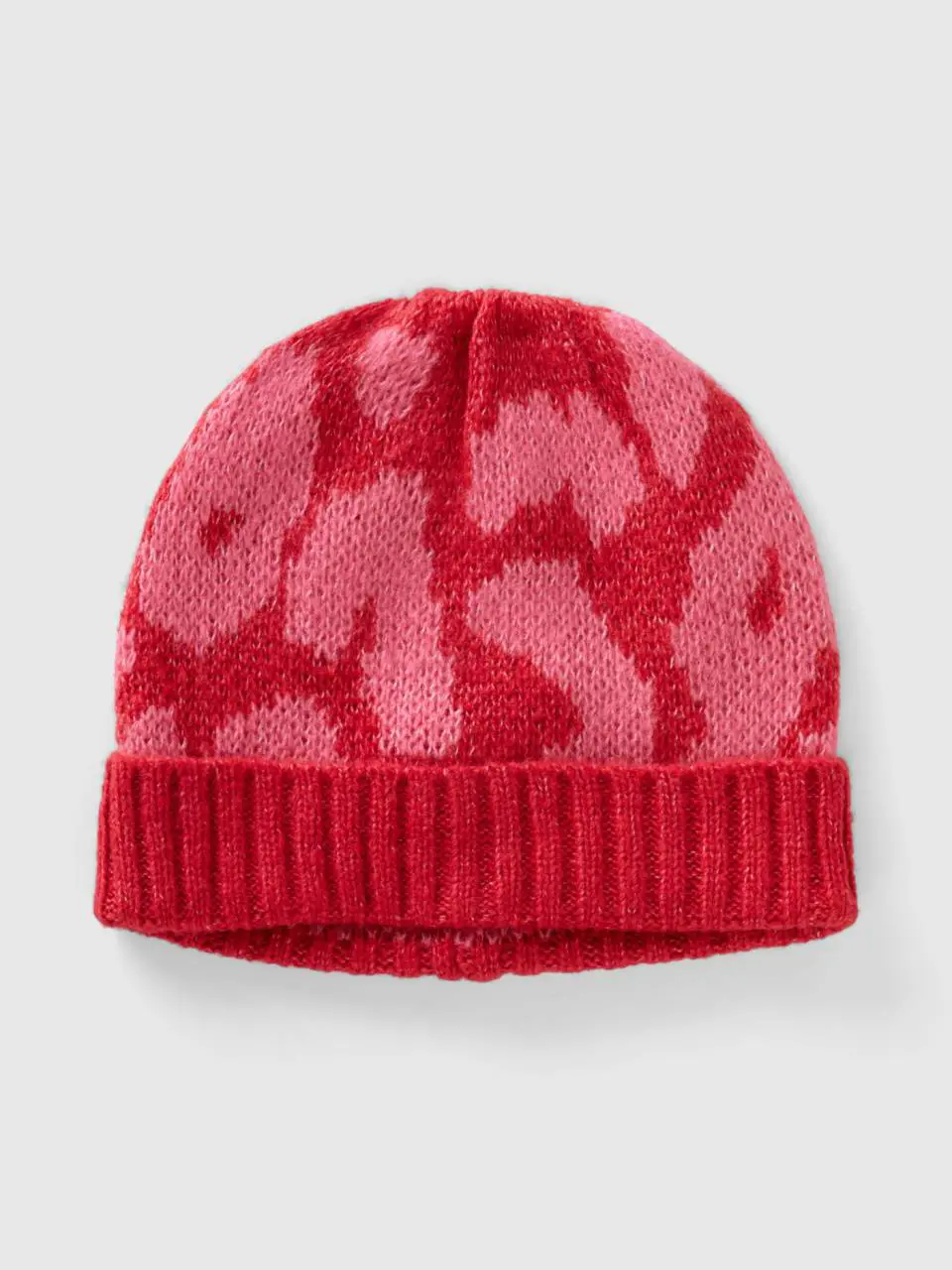 Benetton animal print hat in wool blend. 1