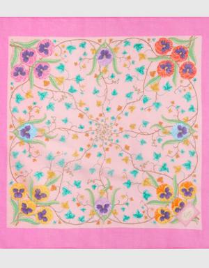 Floral print cotton pocket square