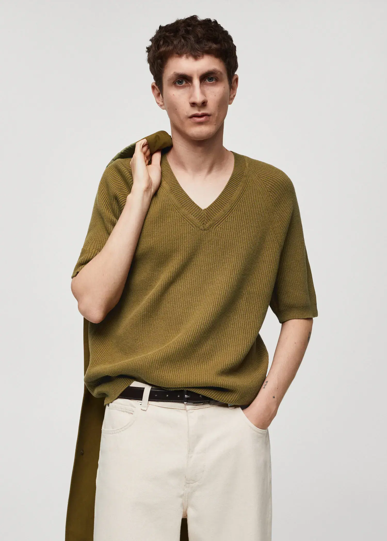 Mango Short sleeve knitted t-shirt. 2