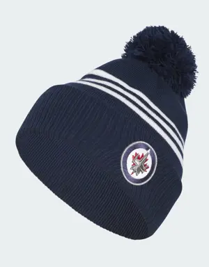 Jets Cuffed Pom Beanie