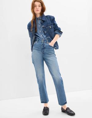 Gap High Rise Cheeky Straight Jeans blue