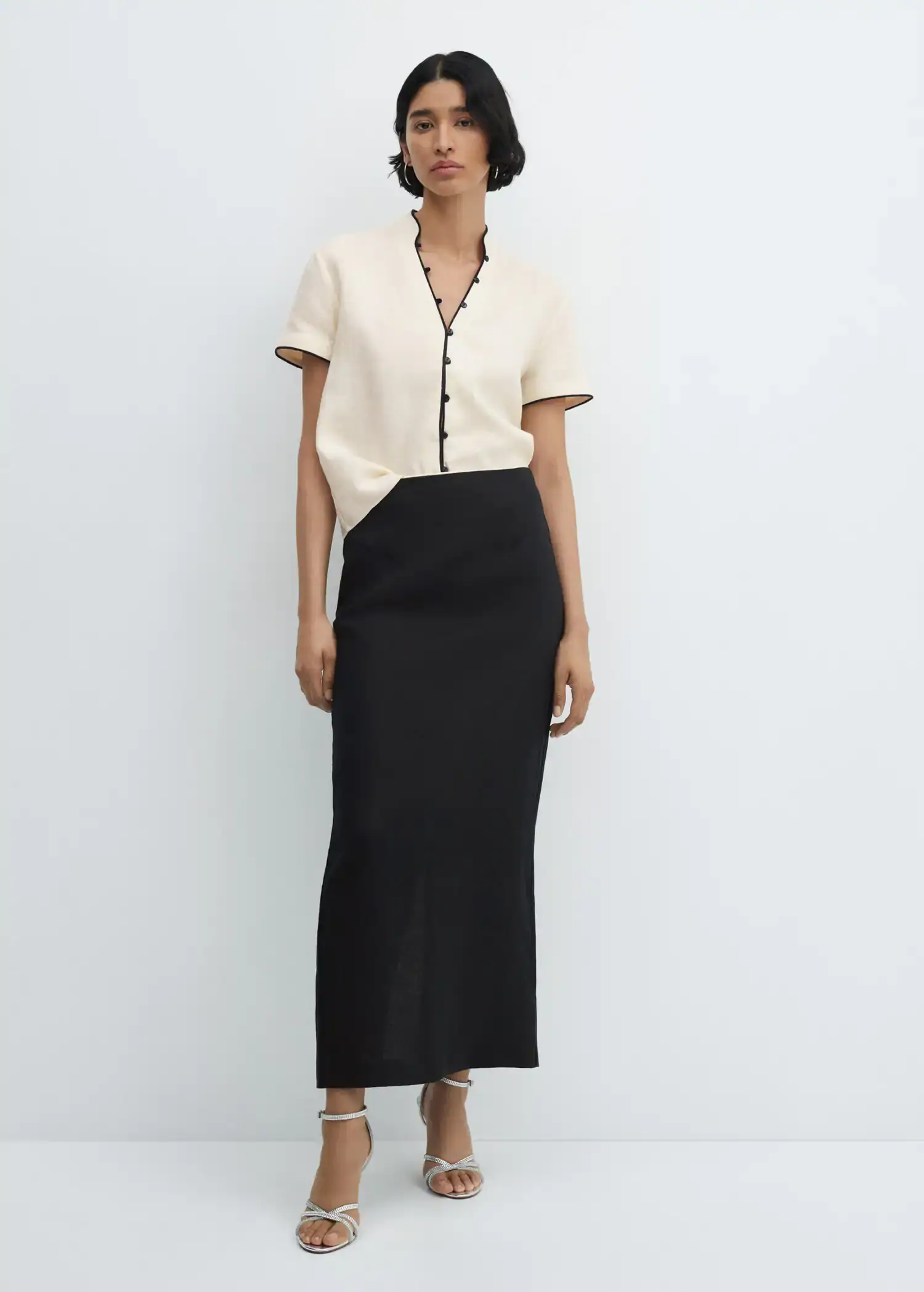 Mango Linen skirt with slit. 2