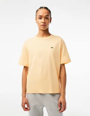 Lacoste T-shirt em algodão premium com decote redondo para Mulher