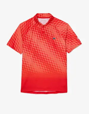 Herren-Poloshirt im Schachbrettmuster LACOSTE TENNIS x Novak Djokovic Player version