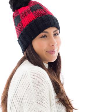 Black & Red - Cozy Lined Hat