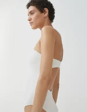 Asymmetrical textured swimsuit