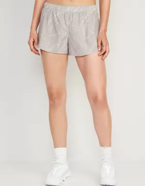 Old Navy Mid-Rise StretchTech Dolphin-Hem Run Shorts for Women -- 3-inch inseam gray