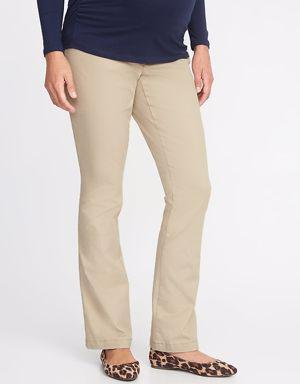 Maternity Side-Panel Everyday Boot-Cut Khakis beige