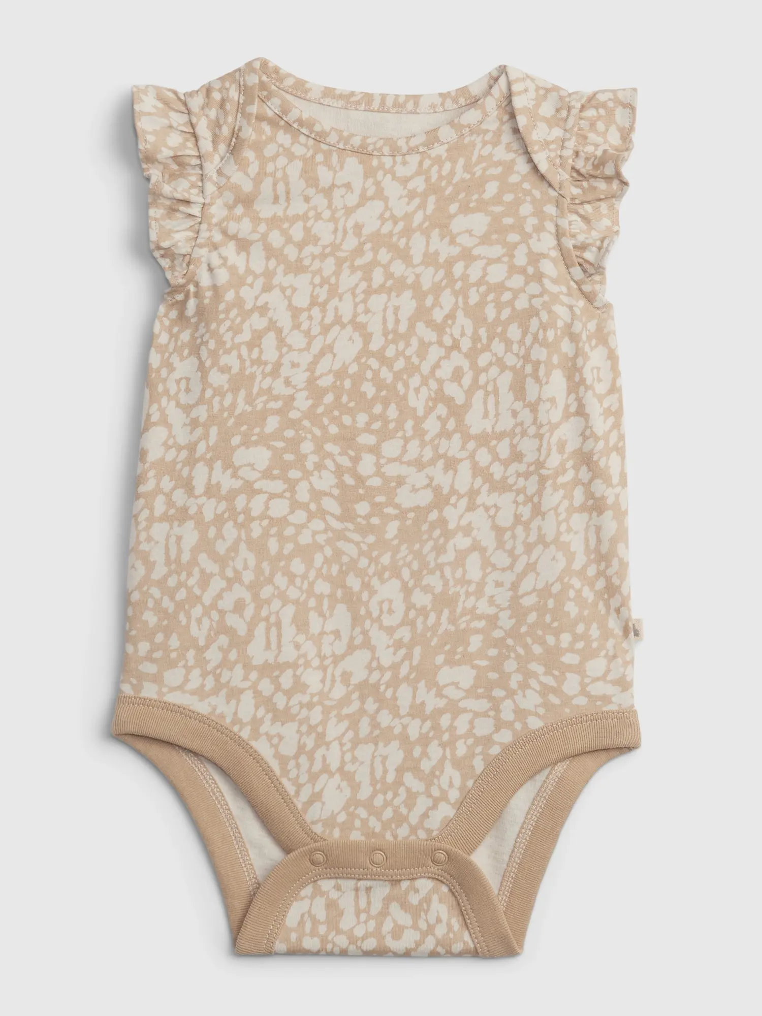 Gap Baby 100% Organic Cotton Mix and Match Flutter Bodysuit beige. 1